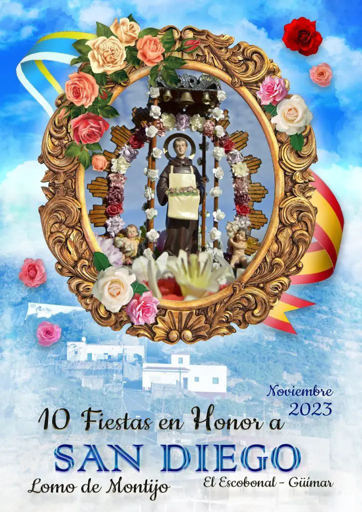 Programa de Actos y Eventos de las Fiestas de San Diego en Lomo del Montijo 2023. Cartel