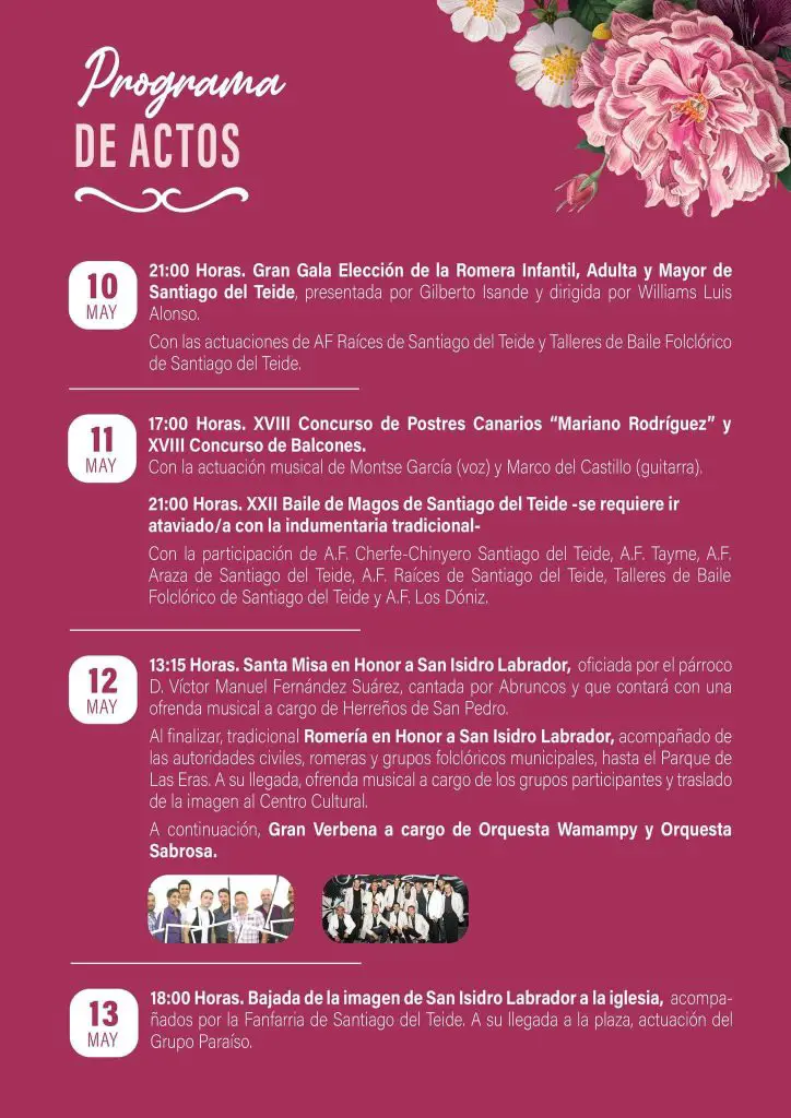 Programa de las Fiestas de San Isidro Labrador 2024 en Arguayo