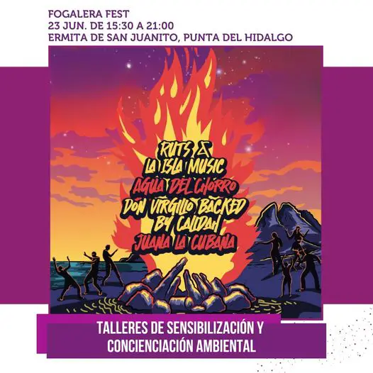 Celebra el #FogaleraFest en Punta Hidalgo 2024. Noche de San Juan en La Laguna